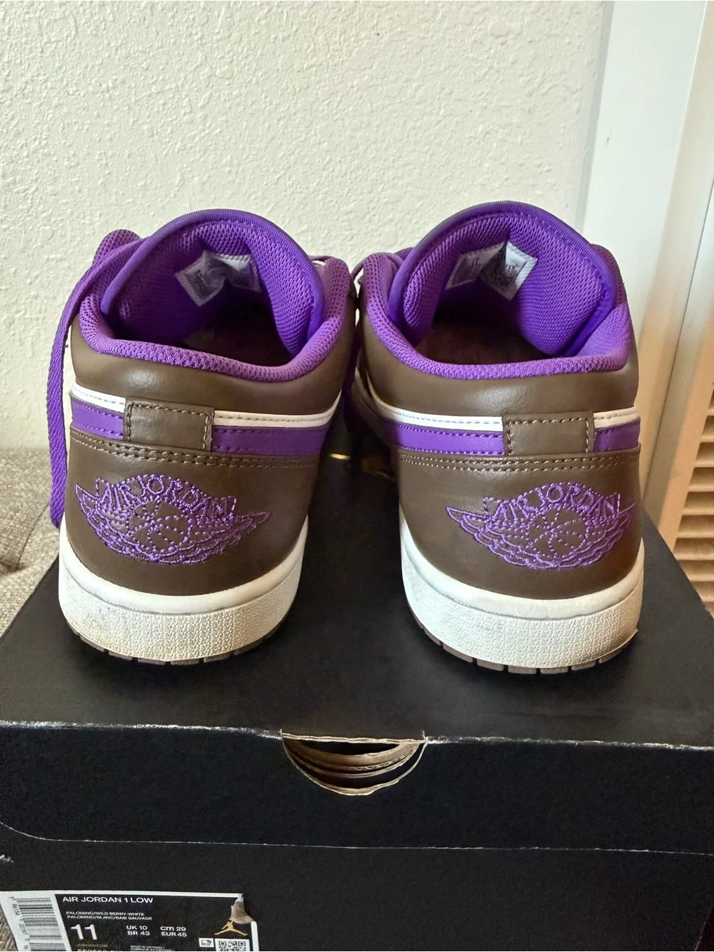 Jordan Sneakers in White, Brown & Purple